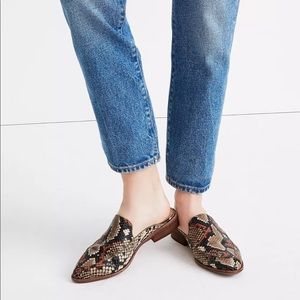 MADEWELL The Frances Loafer Mule in Snake Embossed Leather